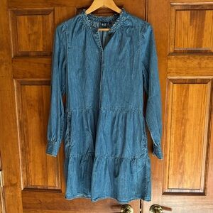 GAP Blue Denim Midi Dress